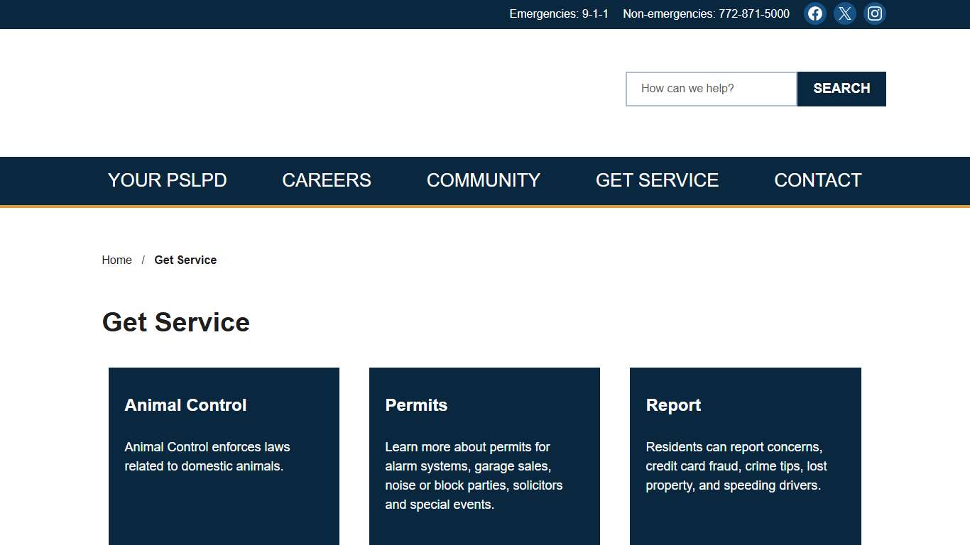 Get Service | Port St. Lucie Police Department