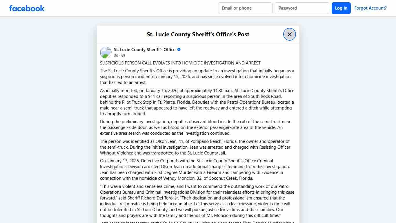 SUSPICIOUS PERSON CALL... - St. Lucie County Sheriff's Office | Facebook
